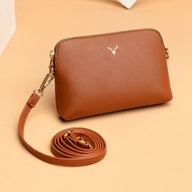 Women Crossbody Bags Medium Dome PU Leather Shoulder Purses Lightweight Handbags with Multi Pockets