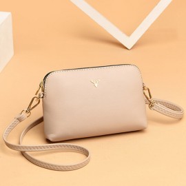 Women Crossbody Bags Medium Dome PU Leather Shoulder Purses Lightweight Handbags with Multi Pockets