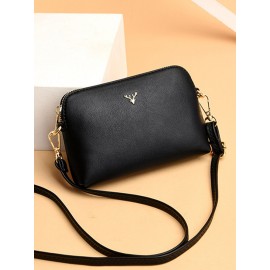 Women Crossbody Bags Medium Dome PU Leather Shoulder Purses Lightweight Handbags with Multi Pockets