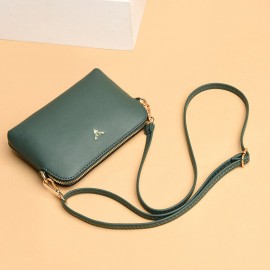 Women Crossbody Bags Medium Dome PU Leather Shoulder Purses Lightweight Handbags with Multi Pockets