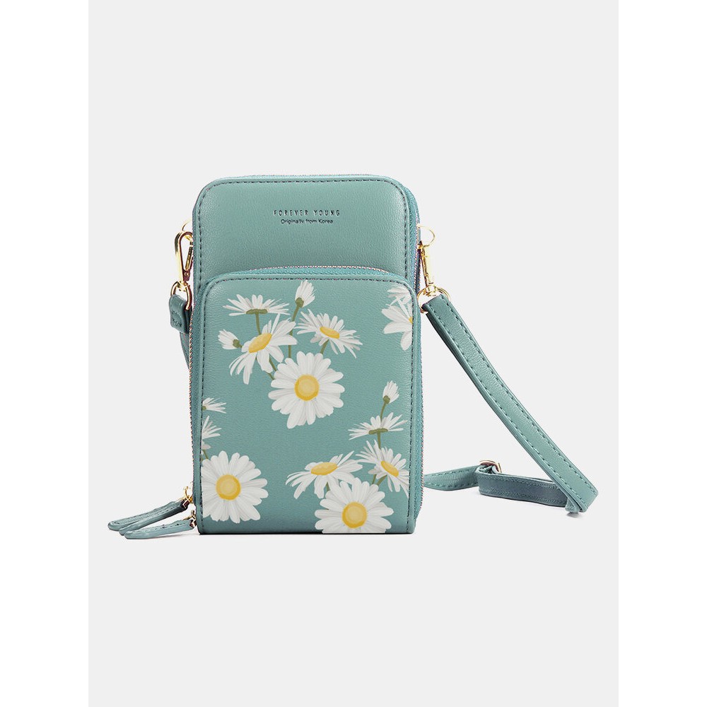 Women Daisy Clutch Bag Card Bag Phone Bag Crossbody Bag