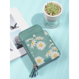 Women Daisy Clutch Bag Card Bag Phone Bag Crossbody Bag