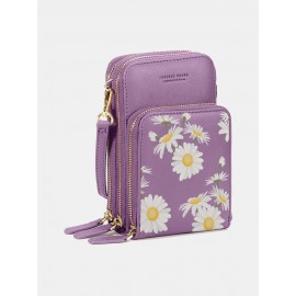 Women Daisy Clutch Bag Card Bag Phone Bag Crossbody Bag