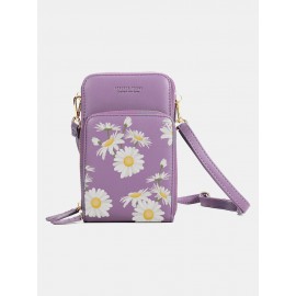 Women Daisy Clutch Bag Card Bag Phone Bag Crossbody Bag