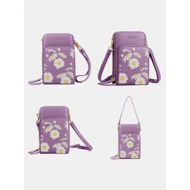 Women Daisy Clutch Bag Card Bag Phone Bag Crossbody Bag