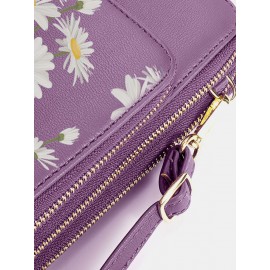 Women Daisy Clutch Bag Card Bag Phone Bag Crossbody Bag