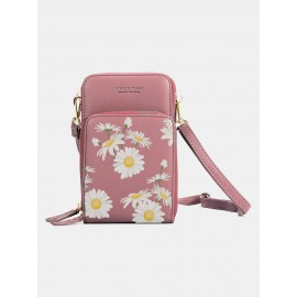 Women Daisy Clutch Bag Card Bag Phone Bag Crossbody Bag