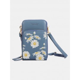 Women Daisy Clutch Bag Card Bag Phone Bag Crossbody Bag
