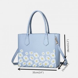 Women Daisy Multifunction Multi-pocket 13.3 Inch Laptop Key Handbag Shoulder Bag