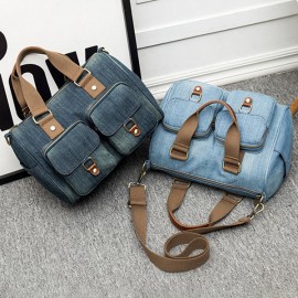 Women Denim Travel Large Capacity Handbag Casual Crossbody Bag