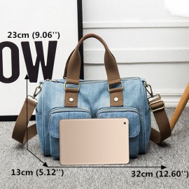 Women Denim Travel Large Capacity Handbag Casual Crossbody Bag
