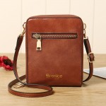 Women Design Multifunction Phone Bag Oil Wax Leather Crossbody Bag