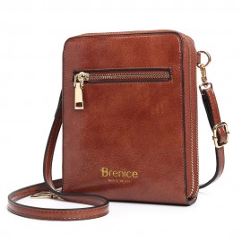 Women Design Multifunction Phone Bag Oil Wax Leather Crossbody Bag