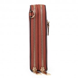 Women Design Multifunction Phone Bag Oil Wax Leather Crossbody Bag