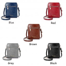 Women Design Multifunction Phone Bag Oil Wax Leather Crossbody Bag