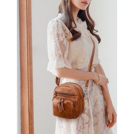 Women Earphone Hole Anti-theft Crossbody Bag Shoulder Bag