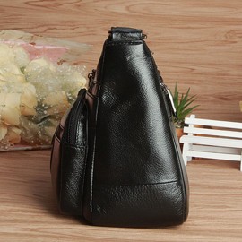 Women Elegant Genuine Leather Multi-pockets Shoulder Bags Crossbody Bags