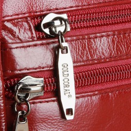 Women Elegant Genuine Leather Multi-pockets Shoulder Bags Crossbody Bags