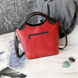 Women Embossing Vintage Handbag PU Leather Solid Casual Crossbody Bag