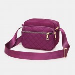 Women Embroidered Line Ladies Shoulder Bag Oxford Wearable Multi-pocket Crossbody Bag