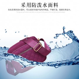 Women Embroidered Line Ladies Shoulder Bag Oxford Wearable Multi-pocket Crossbody Bag