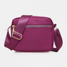 Women Embroidered Line Ladies Shoulder Bag Oxford Wearable Multi-pocket Crossbody Bag