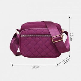 Women Embroidered Line Ladies Shoulder Bag Oxford Wearable Multi-pocket Crossbody Bag