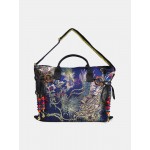 Women Ethnic Peacock Embroidery Tassel Handbag Tote
