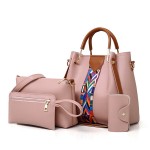 Women Faux Leather Four-piece Set Handbag Shoulder Bag Clutch Bag