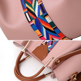 Women Faux Leather Four-piece Set Handbag Shoulder Bag Clutch Bag