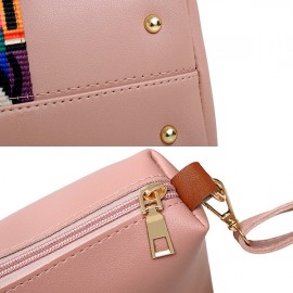 Women Faux Leather Four-piece Set Handbag Shoulder Bag Clutch Bag