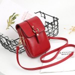 Women Faux Leather Mini Phone Bags Double Layer Crossbody Bags