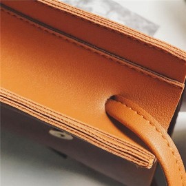 Women Faux Leather Mini Phone Purse 3 Layers Solid Casual Crossbody Bag