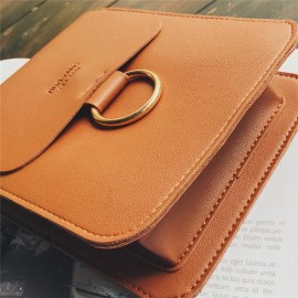 Women Faux Leather Mini Phone Purse 3 Layers Solid Casual Crossbody Bag