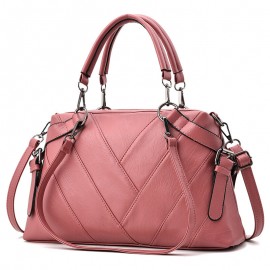 Women Faux Leather Simple Handbag Leisure Shoulder Bag