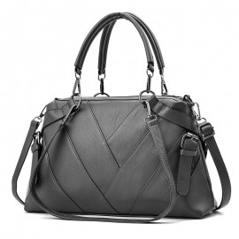 Women Faux Leather Simple Handbag Leisure Shoulder Bag
