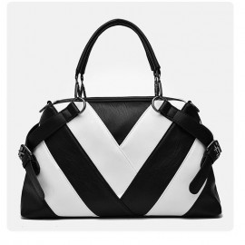 Women Faux Leather Simple Handbag Leisure Shoulder Bag