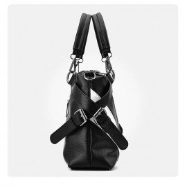 Women Faux Leather Simple Handbag Leisure Shoulder Bag