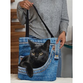 Women Felt Cat Handbag Shoulder Bag Tote