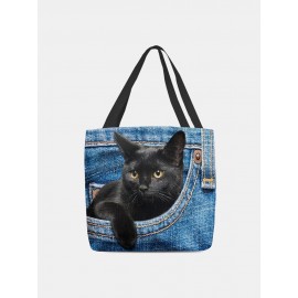 Women Felt Cat Handbag Shoulder Bag Tote