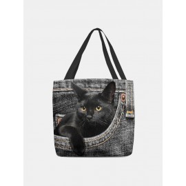 Women Felt Cat Handbag Shoulder Bag Tote