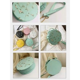 Women Floral Lace Embroidered Round Bag Satchel Bag Crossbody Bag Handbag