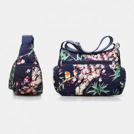 Women Floral Large Capacity Waterproof Casual Crossbody Bag Shoulder Bag
