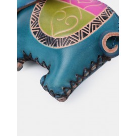 Women Genuine Leather Animal Cute Elephant Shape Coin Bag Storage Wallet Pendant