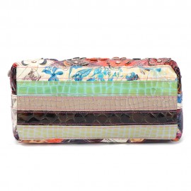 Women Genuine Leather Bohemian Floral Crossbody Bags Vintage Patchwork Shell Handbags