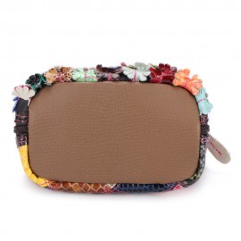 Women Genuine Leather Bohemian Shell Crossbody Bags Vintage Floral Shoulder Bags