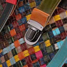 Women Genuine Leather Patchwork Tote Bag Crossbody Bags