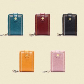 Women Genuine Leather RFID Anti Theft 9 Card Slots Wallet Purse