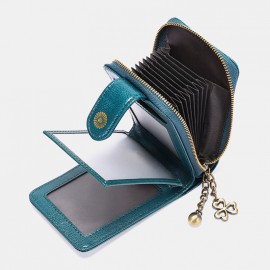 Women Genuine Leather RFID Anti Theft 9 Card Slots Wallet Purse