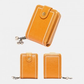 Women Genuine Leather RFID Anti Theft 9 Card Slots Wallet Purse